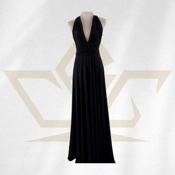 infinity-wrap-dress-black-custom-design-made-fitted-rcg-clothing
