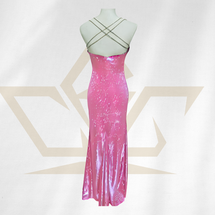 royal-glitter-dress-pink-back-custom-design-made-fitted-rcg-clothing