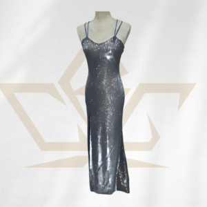 royal-glitter-dress-silver-front-custom-design-made-fitted-rcg-clothing