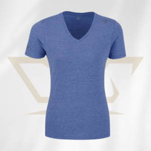 ladies-melange-v-neck-t-shirt-blue-grey-rcg-clothing-rcgclothing