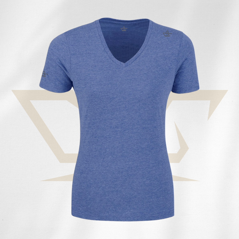 ladies-melange-v-neck-t-shirt-blue-grey-rcg-clothing-rcgclothing