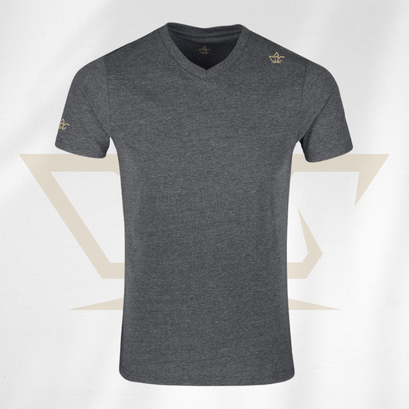 mens-melange-v-neck-t-shirt-dark-grey-khaki-rcg-clothing-rcgclothing